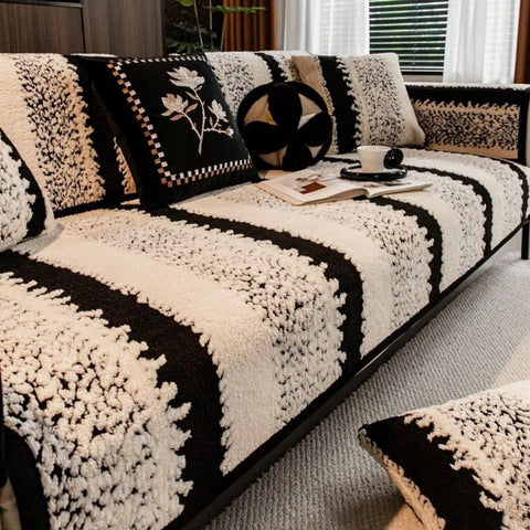 Elegant Thick Sofa Cover - Anti-Slip Pet-Friendly, Modern Luxury Breathable Polyester Protector